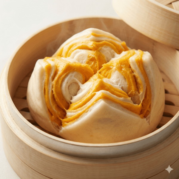 南瓜雙色開花饅頭